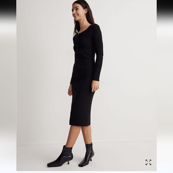 Madewell Henley Sweater Midi Dress - Picture 9 of 9